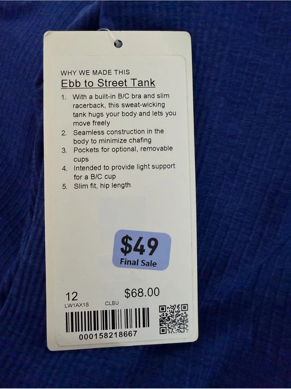 Lululemon - Ebb to Street Tank - Size  12 - NWT - Picture 5 of 8